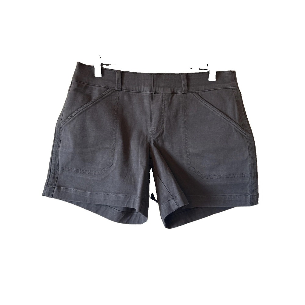Spanx Gray Twill Womens Pull On Elastic Waist Chino Shorts 20318R Medium